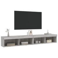 Mobili TV con Luci LED 2pz Grigio Sonoma 100x30x30 cm 837166