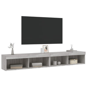 Mobili TV con Luci LED 2pz Grigio Sonoma 100x30x30 cm 837166