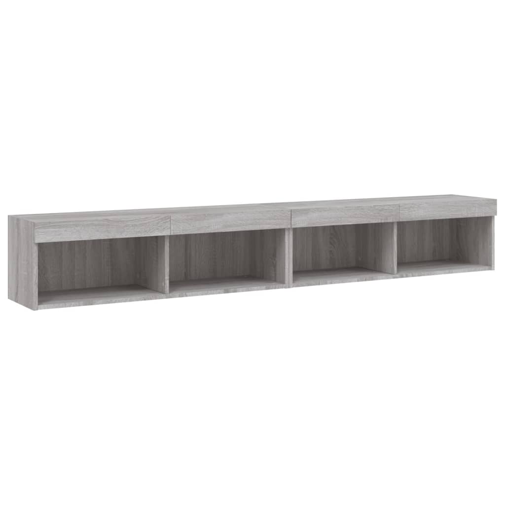 Mobili TV con Luci LED 2pz Grigio Sonoma 100x30x30 cm 837166