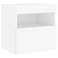 Mobili TV a Parete con Luci LED 2pz Bianchi 40x30x40 cm 837170