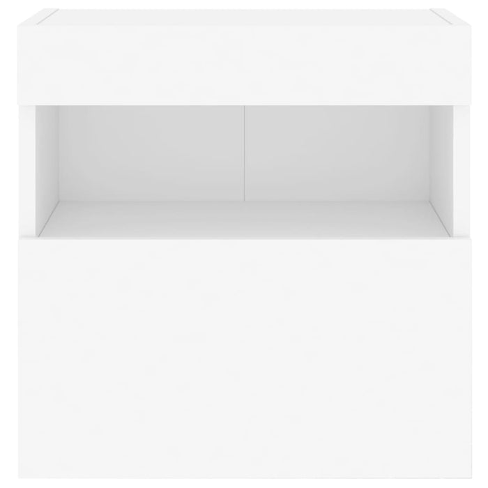 Mobili TV a Parete con Luci LED 2pz Bianchi 40x30x40 cm 837170