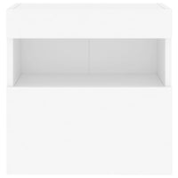 Mobili TV a Parete con Luci LED 2pz Bianchi 40x30x40 cm 837170