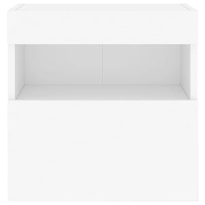 Mobili TV a Parete con Luci LED 2pz Bianchi 40x30x40 cm 837170