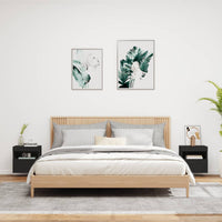 Mobili TV a Parete con Luci LED 2pz Neri 40x30x40 cm 837172