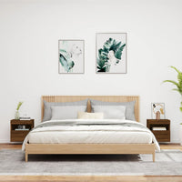 Mobili TV a Parete con Luci LED 2pz Rovere Marrone 40x30x40 cm 837182