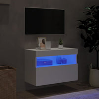 Mobile TV a Parete con Luci LED Bianco 60x30x40 cm 837183