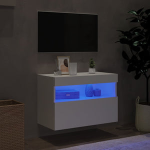 Mobile TV a Parete con Luci LED Bianco 60x30x40 cm 837183