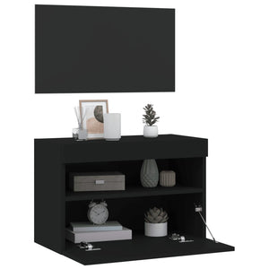 Mobile TV a Parete con Luci LED Nero 60x30x40 cm 837185