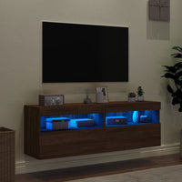 Mobili TV a Parete con Luci LED 2pz Rovere Marrone 60x30x40 cm 837196