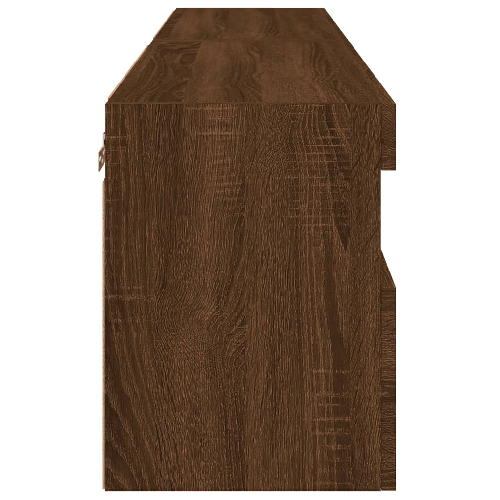 Mobili TV a Parete con Luci LED 2pz Rovere Marrone 60x30x40 cm 837196