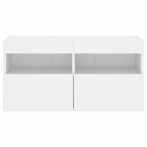 Mobile TV a Parete con Luci LED Bianco 80x30x40 cm 837197