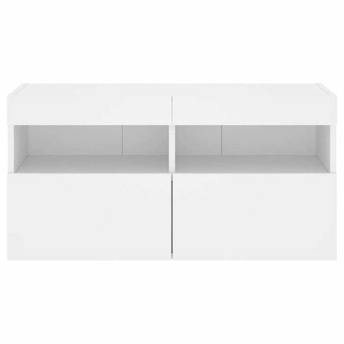 Mobile TV a Parete con Luci LED Bianco 80x30x40 cm 837197