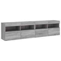 Mobili TV a Parete con Luci LED 2pz Grigio Sonoma 80x30x40 cm 837208