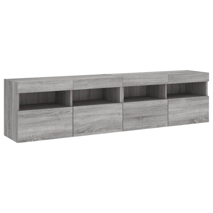 Mobili TV a Parete con Luci LED 2pz Grigio Sonoma 80x30x40 cm 837208