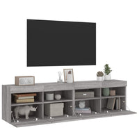 Mobili TV a Parete con Luci LED 2pz Grigio Sonoma 80x30x40 cm 837208