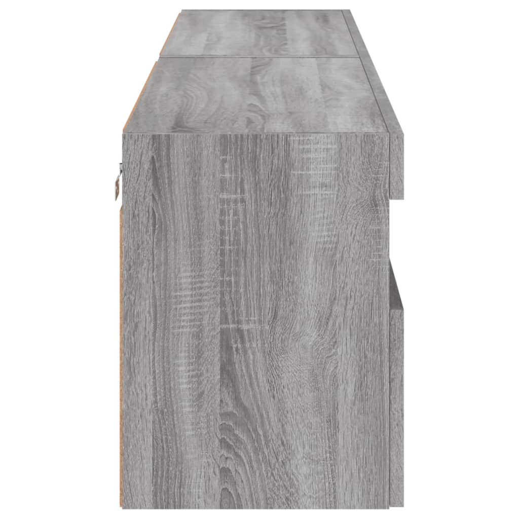 Mobili TV a Parete con Luci LED 2pz Grigio Sonoma 80x30x40 cm 837208