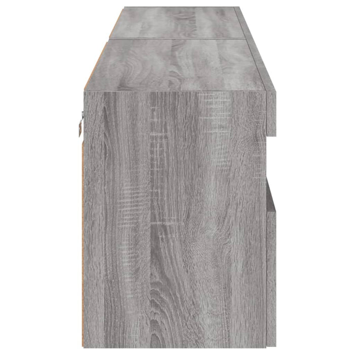 Mobili TV a Parete con Luci LED 2pz Grigio Sonoma 80x30x40 cm 837208