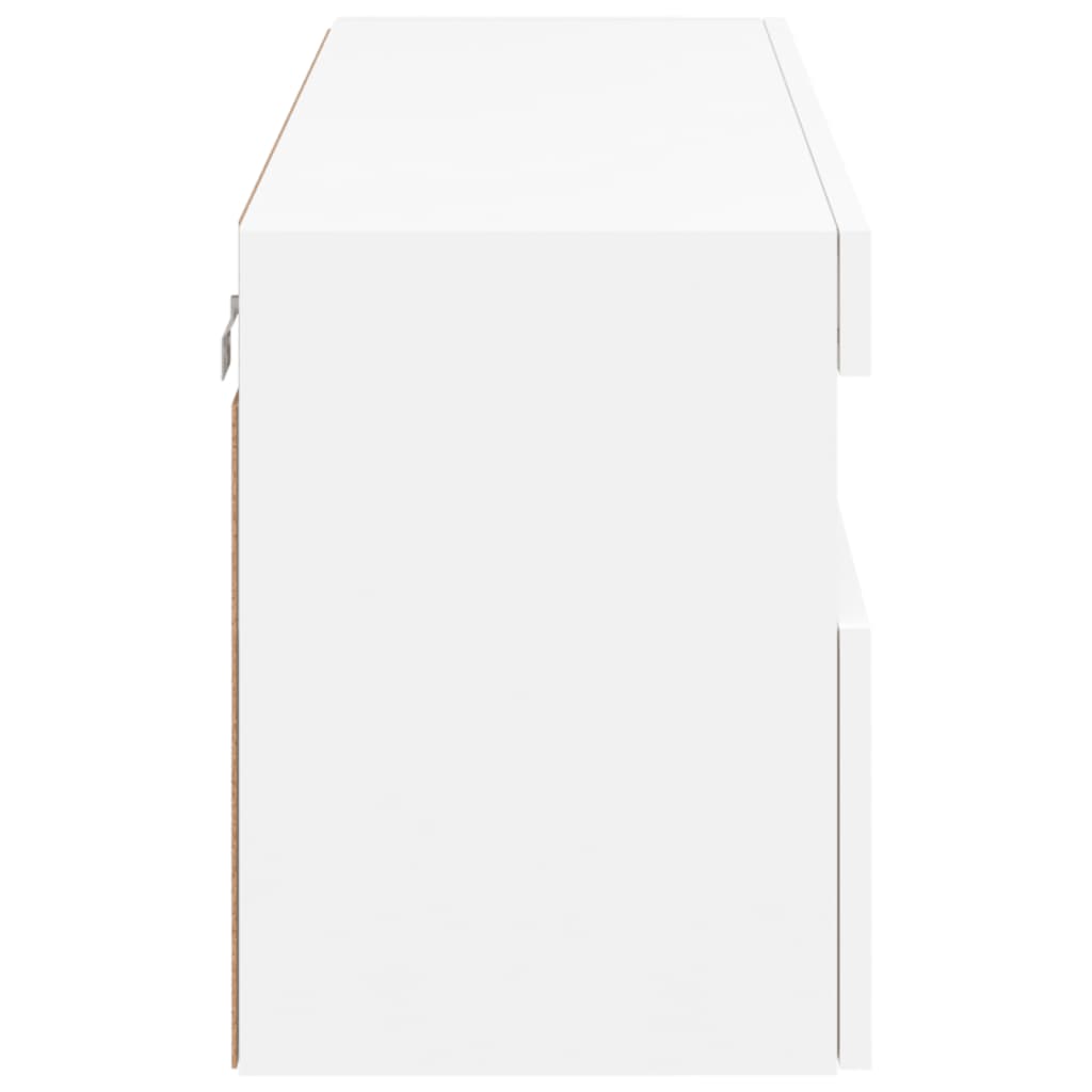 Mobile TV a Parete con Luci LED Bianco 100x30x40 cm 837211