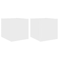 Mobili TV a Parete con Luci LED 2pz-Set di 2 Credenza per TV sospesa Bianchi 30,5x35x30 cm