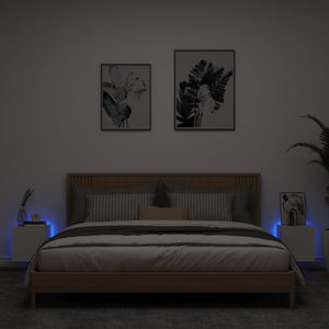 Mobili TV a Parete con Luci LED 2pz-Set di 2 Credenza per TV sospesa Bianchi 30,5x35x30 cm