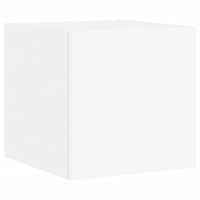 Mobili TV a Parete con Luci LED 2pz-Set di 2 Credenza per TV sospesa Bianchi 30,5x35x30 cm