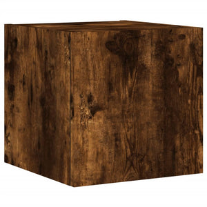 Mobile TV a Parete con Luci LED Rovere Fumo 30,5x35x30 cm 837226
