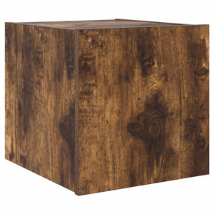 Mobile TV a Parete con Luci LED-Mobile TV a Muro Rovere Fumo 30,5x35x30 cm