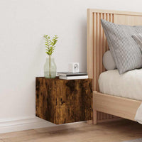 Mobile TV a Parete con Luci LED-Mobile TV a Muro Rovere Fumo 30,5x35x30 cm