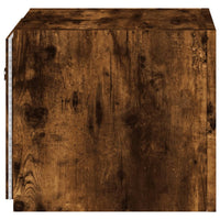 Mobile TV a Parete con Luci LED Rovere Fumo 30,5x35x30 cm 837226