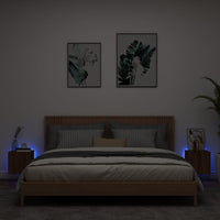 Mobili TV a Parete con Luci LED 2pz Rovere Marrone 30,5x35x30cm 837231