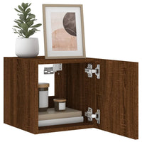 Mobili TV a Parete con Luci LED 2pz Rovere Marrone 30,5x35x30cm 837231