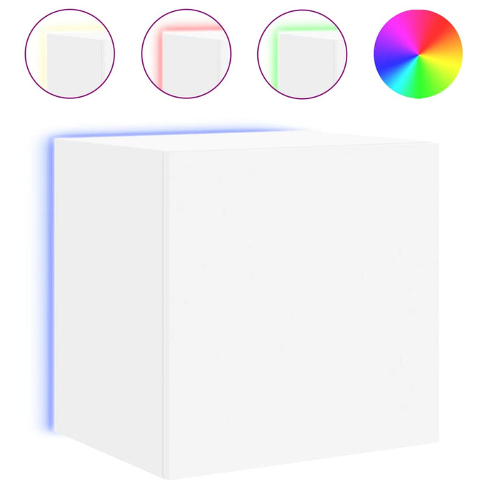 Mobile TV a Parete con Luci LED Bianco 40,5x35x40 cm 837246