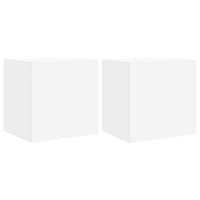 Mobili TV a Parete con Luci LED 2pz Bianchi 40,5x35x40 cm 837247