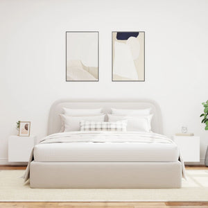 Mobili TV a Parete con Luci LED 2pz Bianchi 40,5x35x40 cm 837247