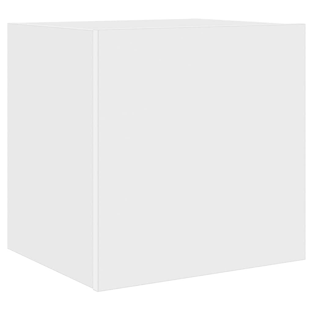 Mobili TV a Parete con Luci LED 2pz-Set di 2 Credenza per TV sospesa Bianchi 40,5x35x40 cm