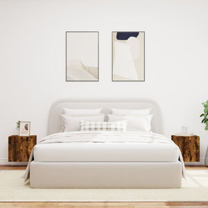 Mobili TV a Parete con Luci LED 2pz Rovere Fumo 40,5x35x40 cm 837255