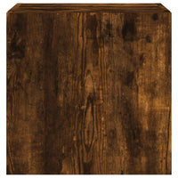 Mobili TV a Parete con Luci LED 2pz Rovere Fumo 40,5x35x40 cm 837255