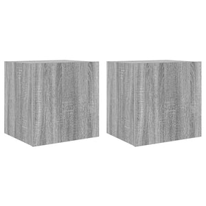 Mobili TV a Parete con Luci LED 2pz-Set di 2 Credenza per TV sospesa Grigio Sonoma 40,5x35x40 cm
