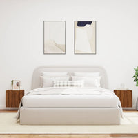 Mobili TV a Parete con Luci LED 2pz Rovere Marrone 40,5x35x40cm 837259