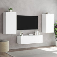 Mobile TV a Parete con Luci LED Bianco 40,5x35x80 cm 837260