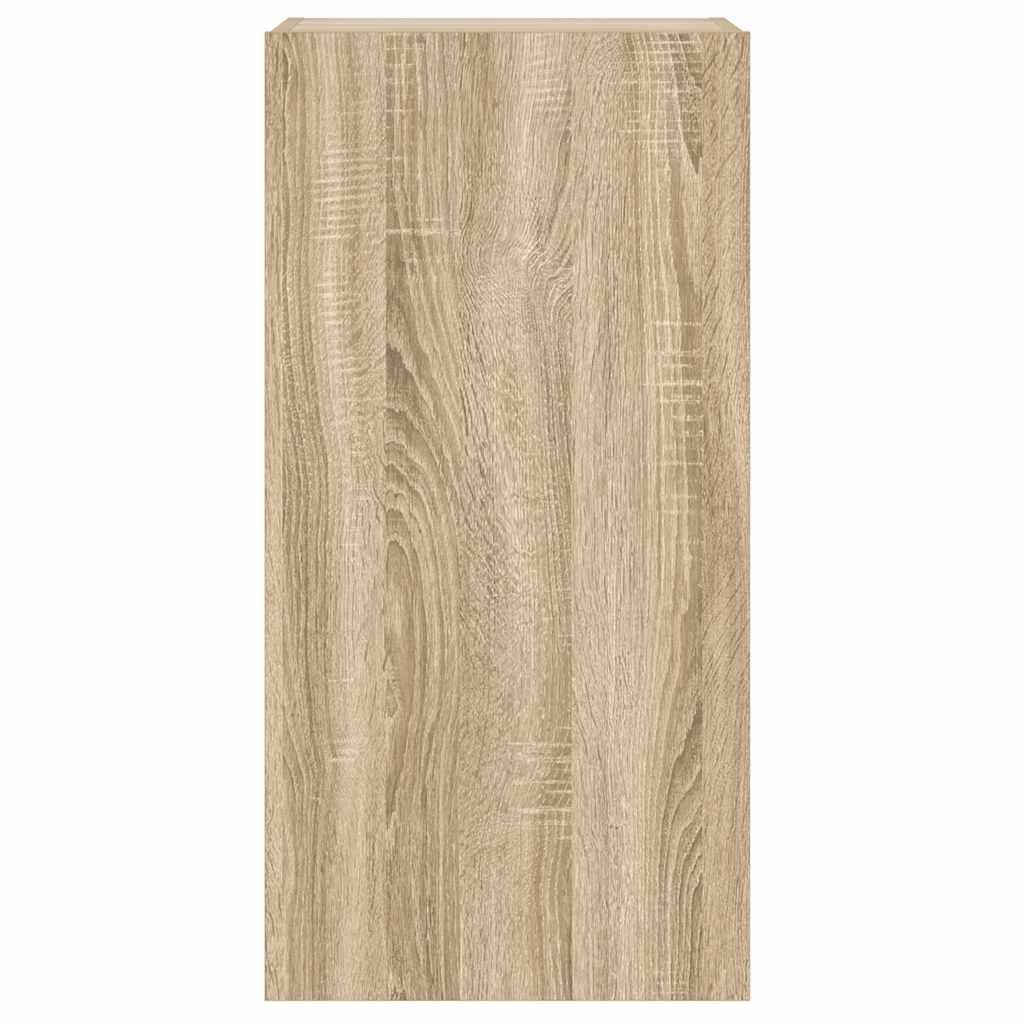 Mobile TV a Parete con Luci LED-Mobile TV a Muro Rovere Sonoma 40,5x35x80 cm