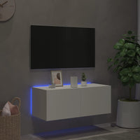 Mobile TV a Parete con Luci LED Bianco 80x35x31 cmcod mxl 110171