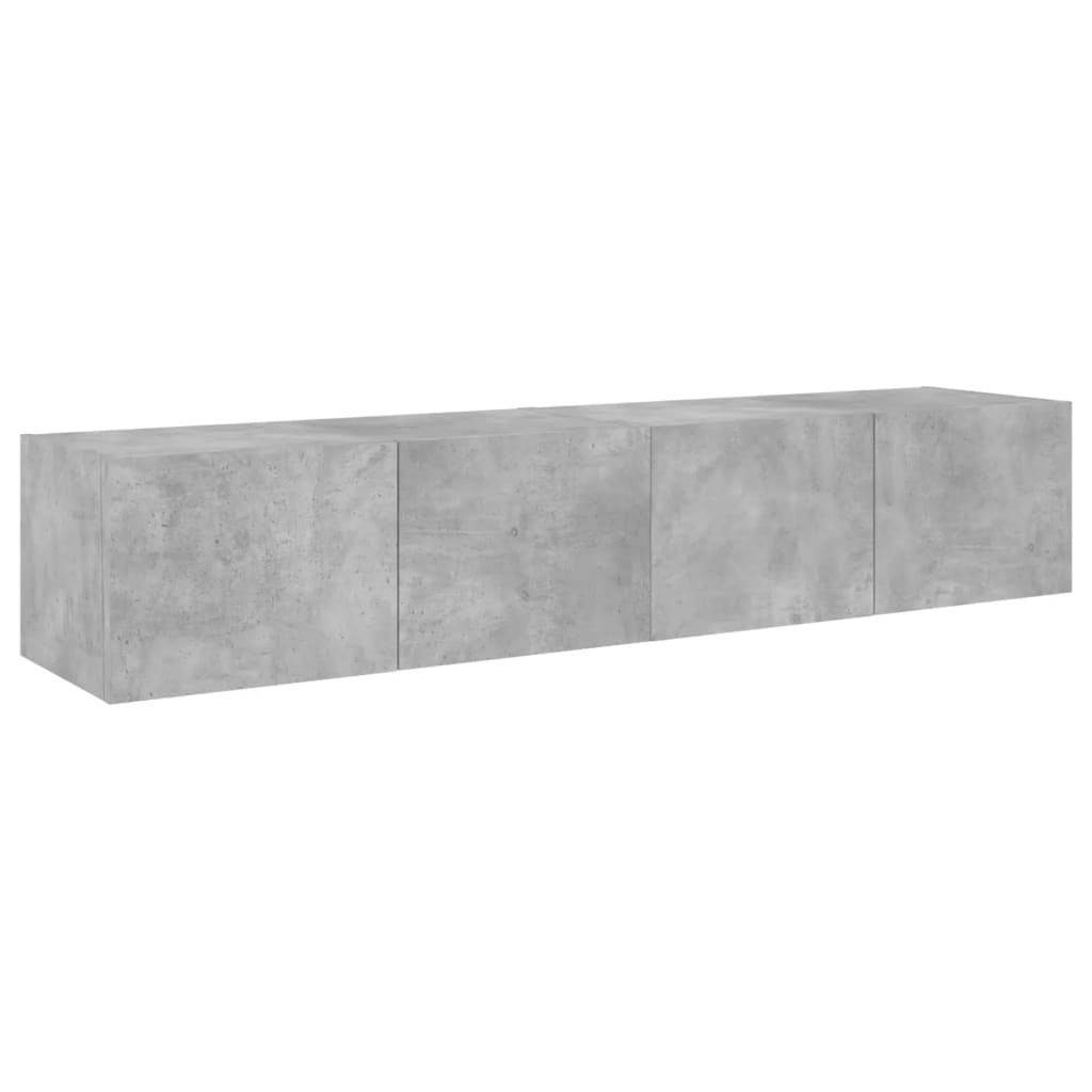 Mobili TV a Parete con Luci LED 2pz-Set di 2 Credenza per TV sospesa Grigio Cemento 80x35x31 cm