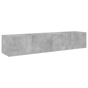Mobili TV a Parete con Luci LED 2pz-Set di 2 Credenza per TV sospesa Grigio Cemento 80x35x31 cm