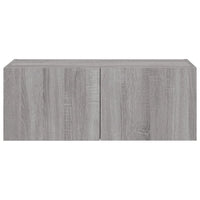 Mobile TV a Parete con Luci LED Grigio Sonoma 80x35x31 cm 837291