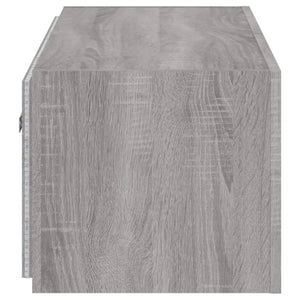 Mobile TV a Parete con Luci LED Grigio Sonoma 80x35x31 cm 837291