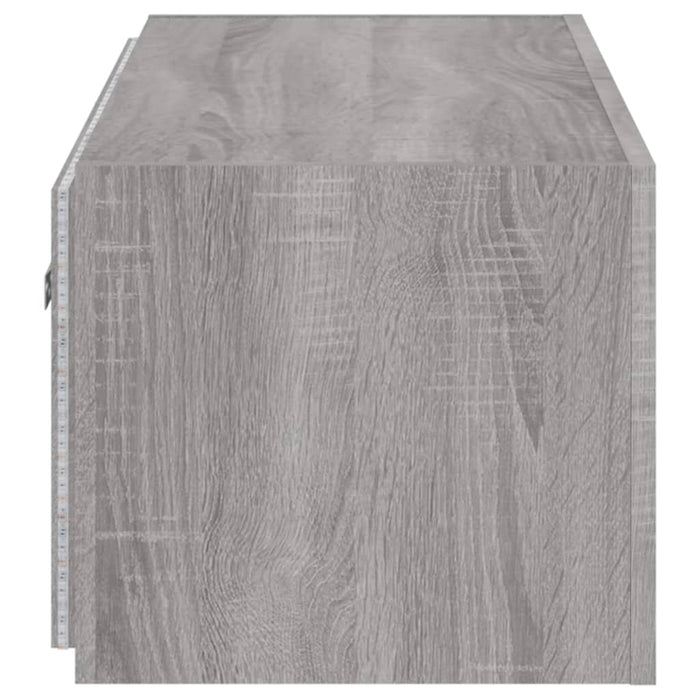Mobile TV a Parete con Luci LED Grigio Sonoma 80x35x31 cm 837291