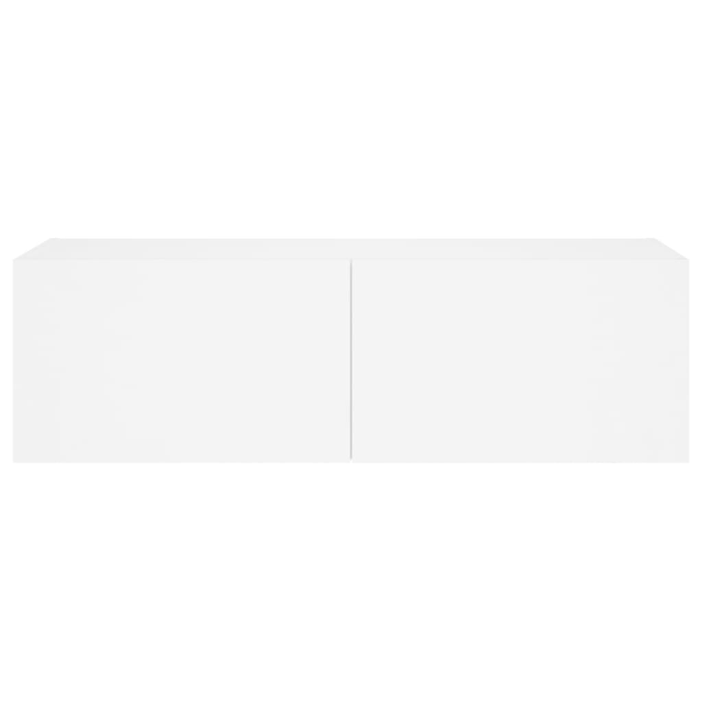 Mobile TV a Parete con Luci LED Bianco 100x35x31 cm 837295