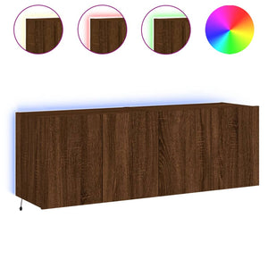 Mobili TV a Parete con Luci LED 2pz Rovere Marrone 60x35x41 cm 837315