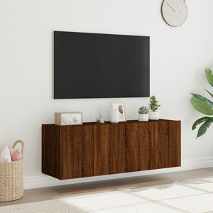 Mobili TV a Parete con Luci LED 2pz Rovere Marrone 60x35x41 cm 837315
